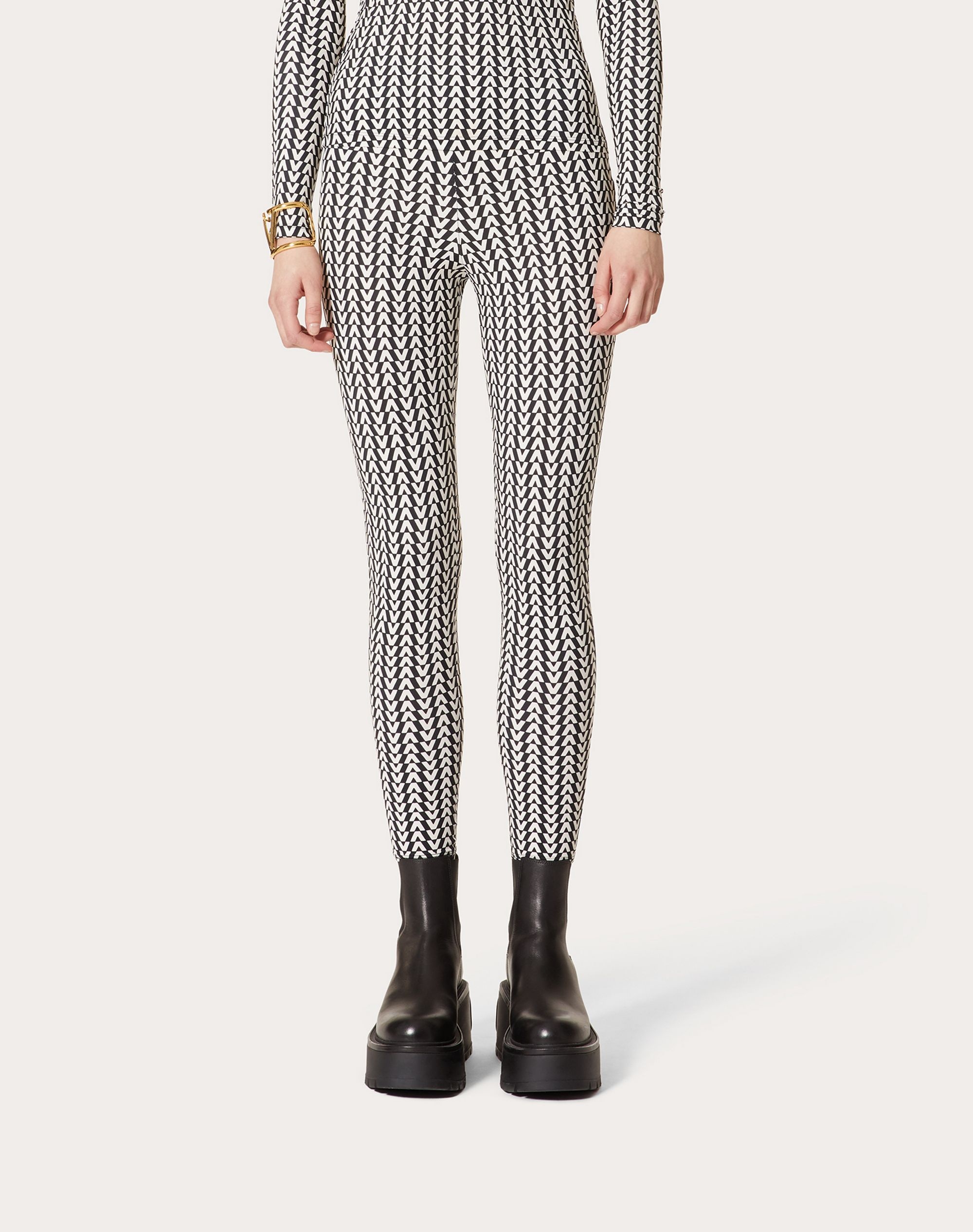 OPTICAL VALENTINO JERSEY LEGGINGS - 3