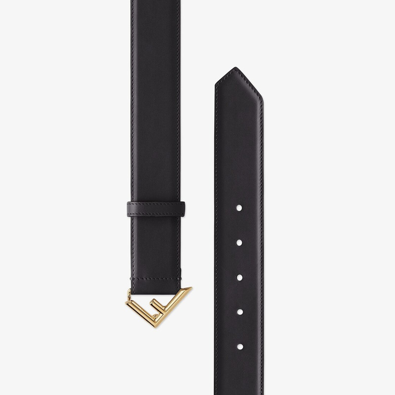 FENDI Black leather belt outlook