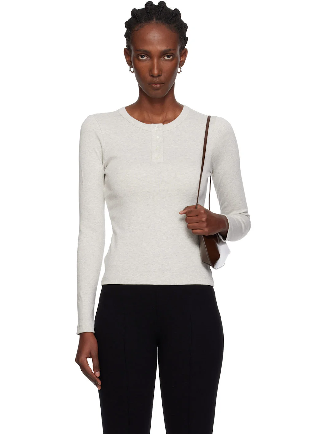 Gray Jess Longsleeve Henley - 1