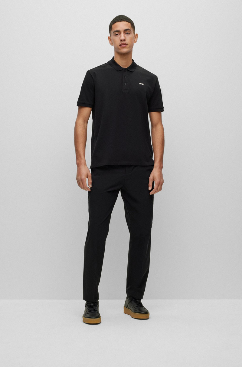HUGO COTTON-PIQUÉ POLO SHIRT WITH LOGO PRINT outlook