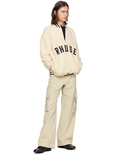 Rhude Off-White Half-Zip Sweater outlook