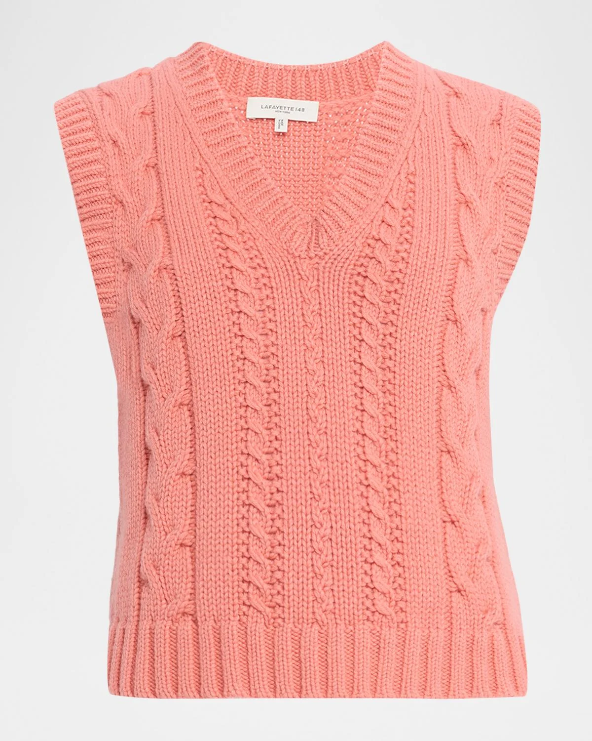 Cabled Merino Wool-Cashmere Knit Vest - 1