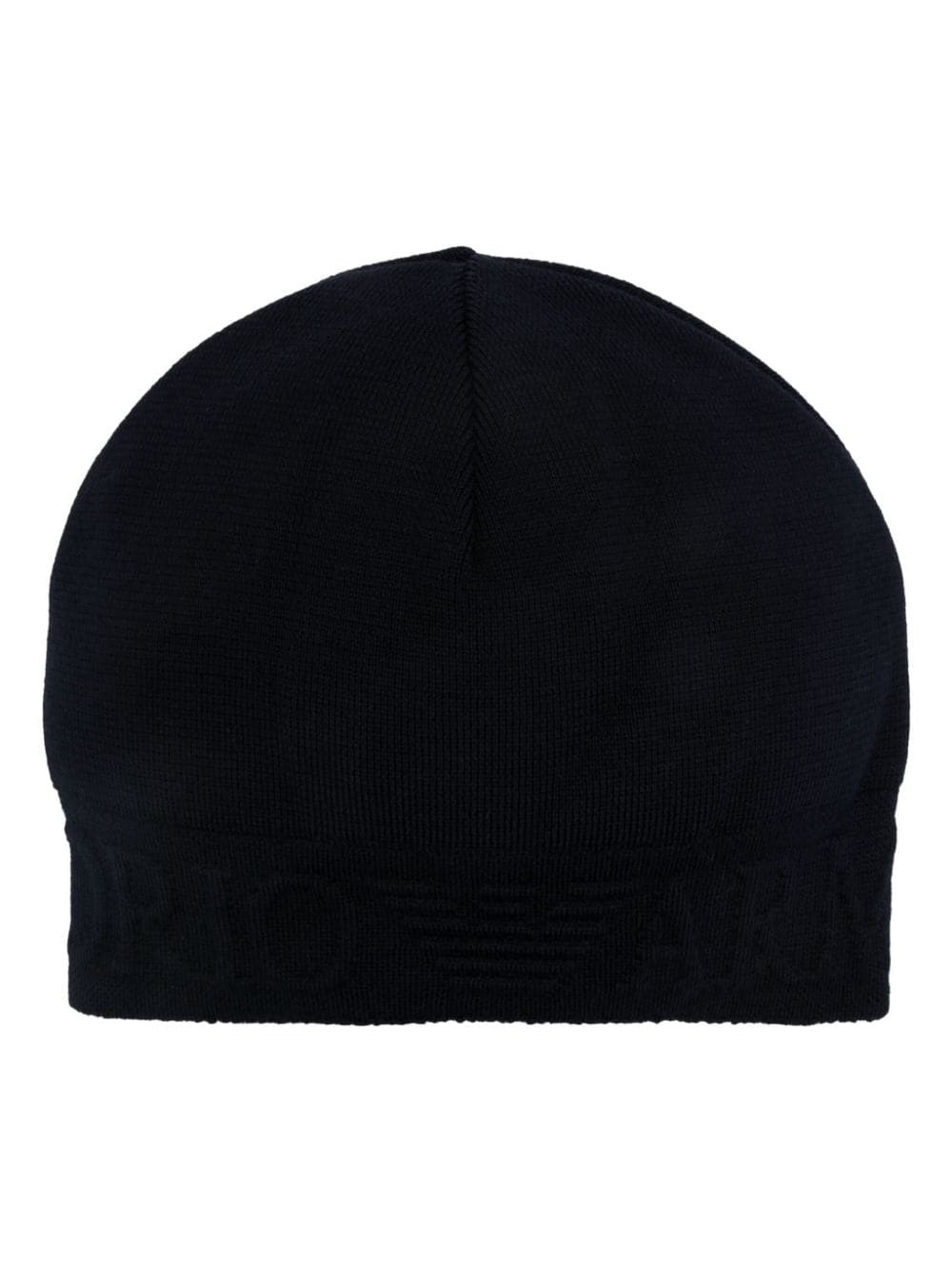 logo-embossed ribbed beanie - 1