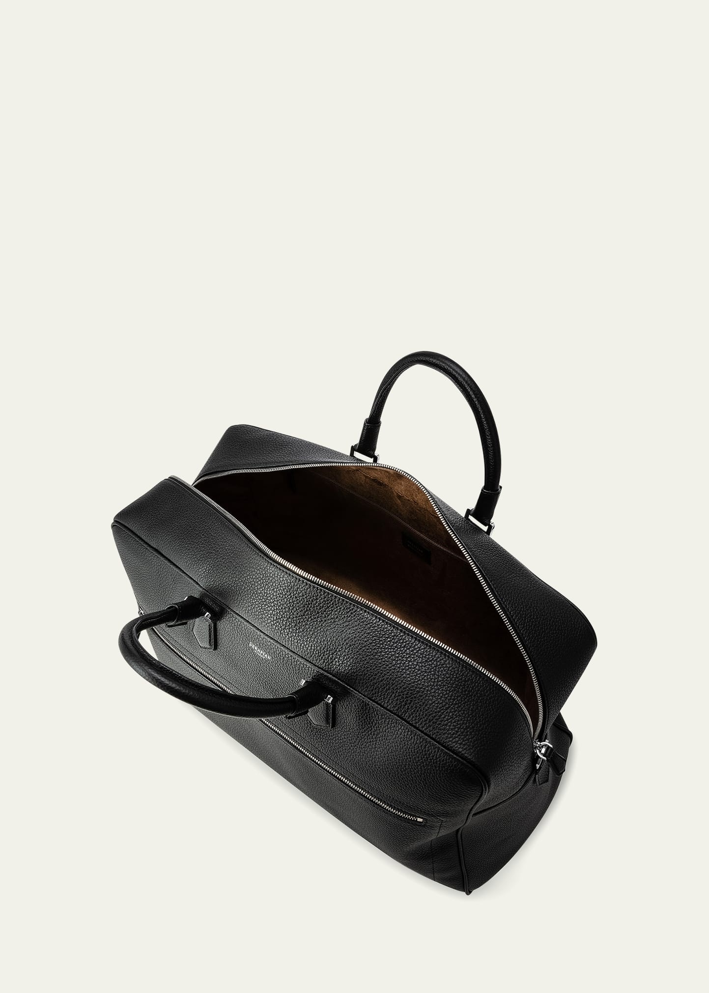 Men's Medium Cachemire Leather Weekender Bag - 3