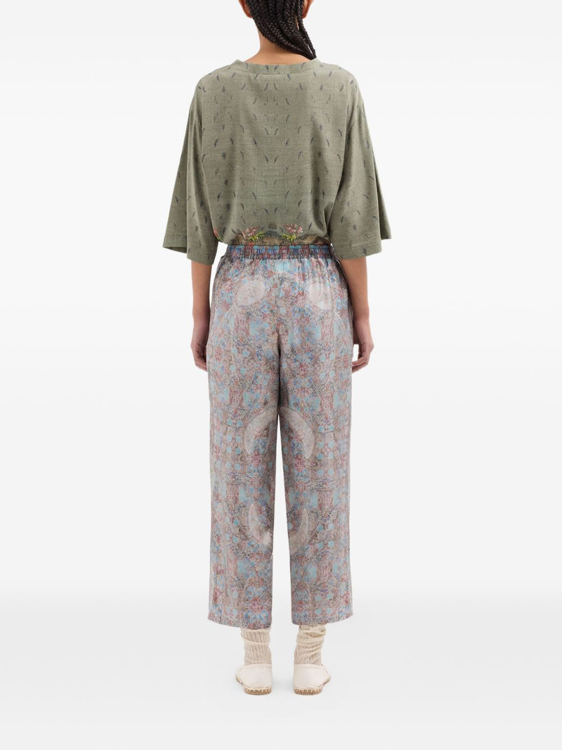 Aloe drawstring paisley silk trousers 3
