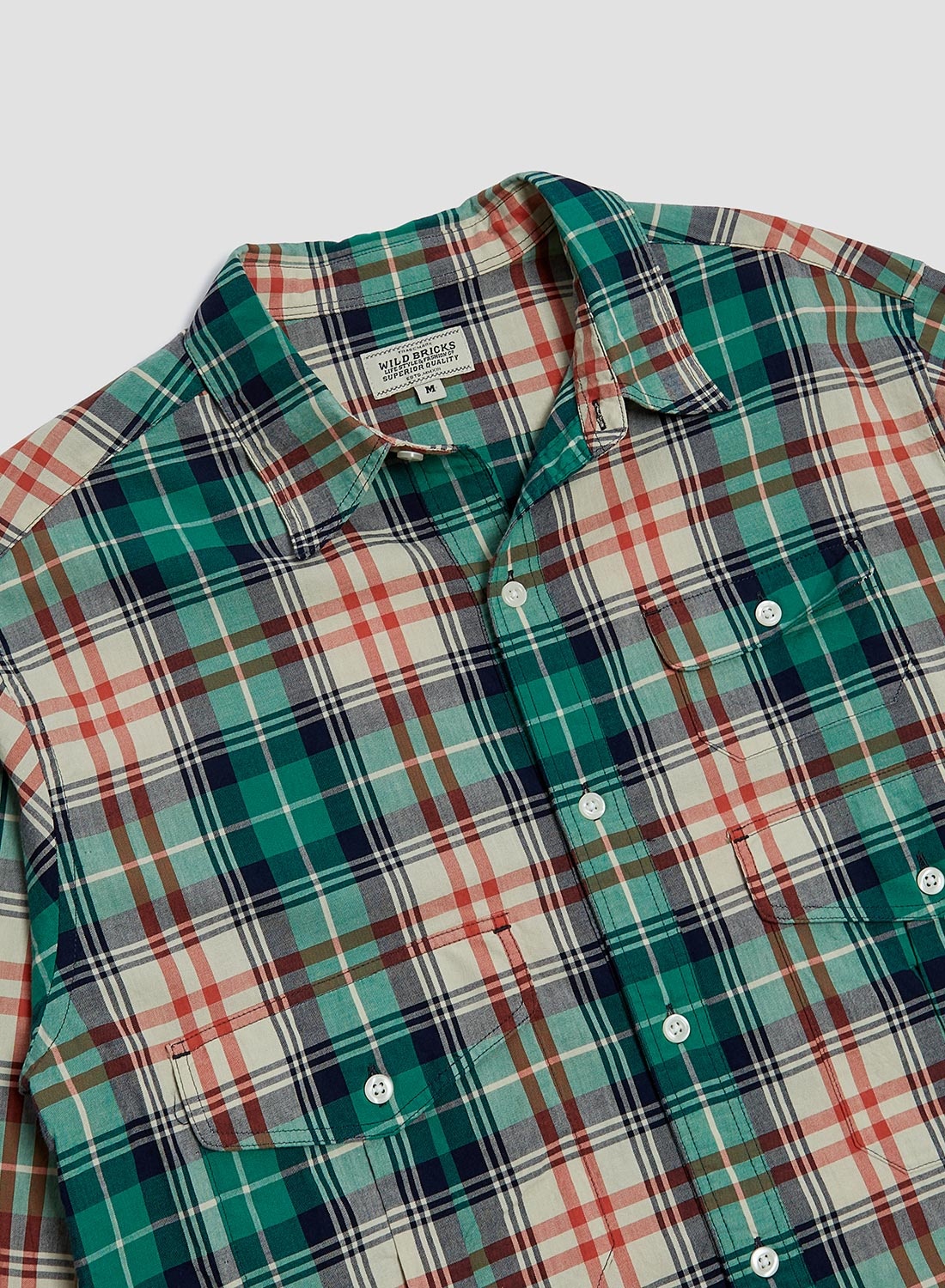 Wild Bricks Three-Pocket Scout Shirt in Green/Orange - 2