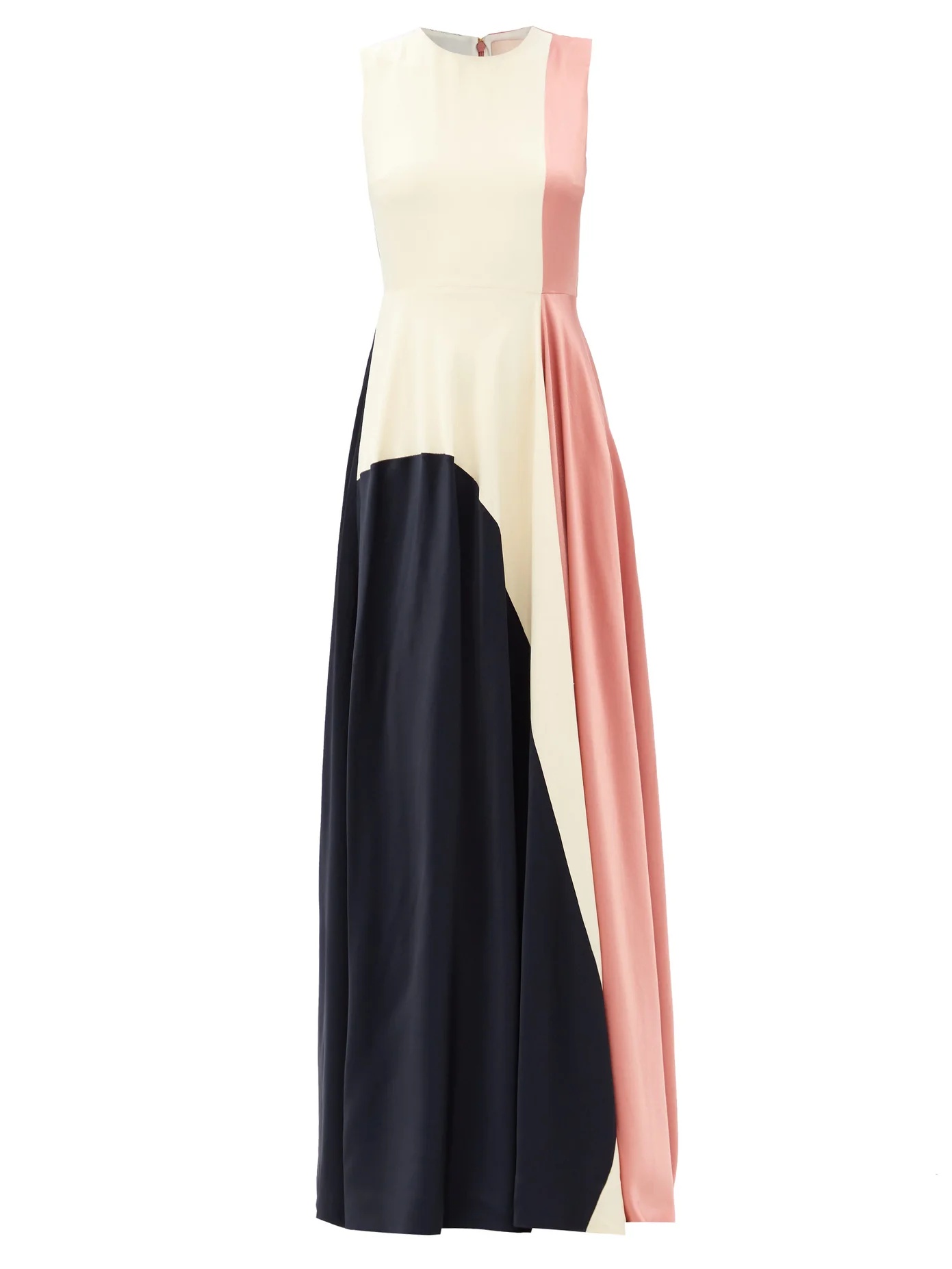 Rowan sleeveless tri-colour silk gown - 1