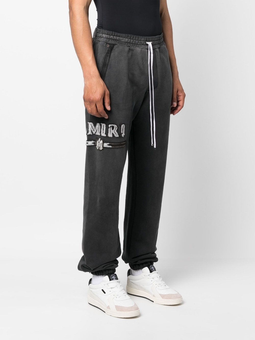 logo-appliqué cotton track pants - 3