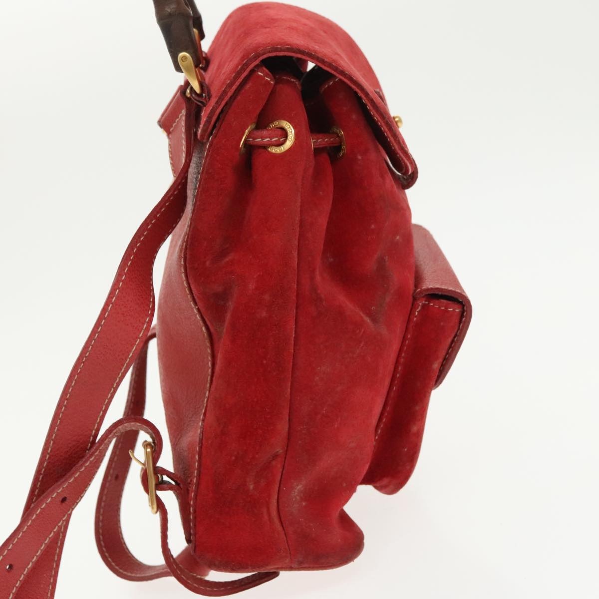GUCCI Bamboo Backpack Suede Red Gold 003 58 003 58 - 5