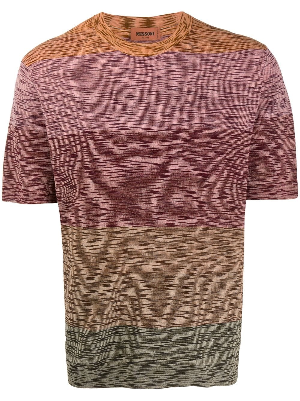 abstract pattern knit T-shirt - 1