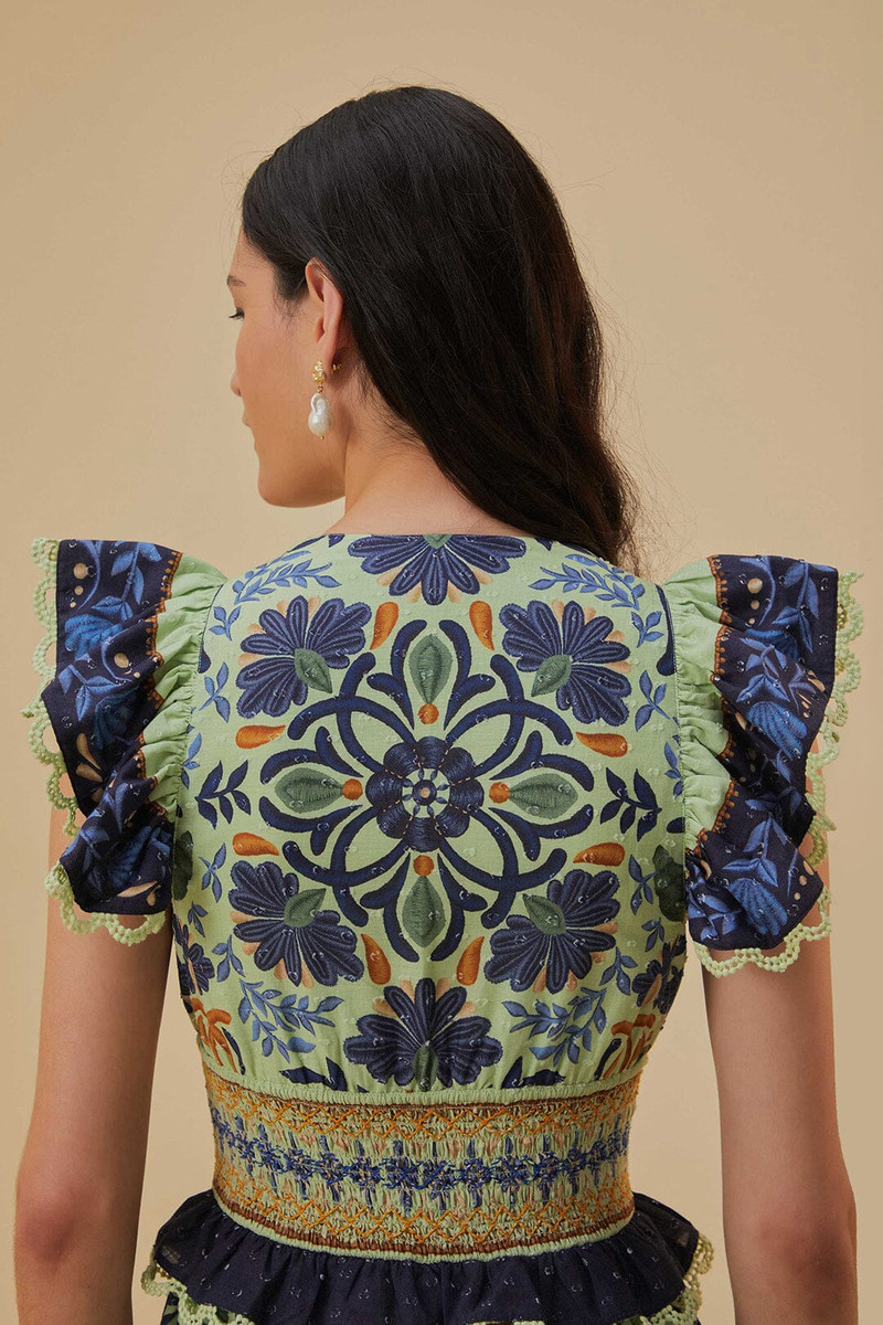 Green Ocean Tapestry Maxi Dress 5