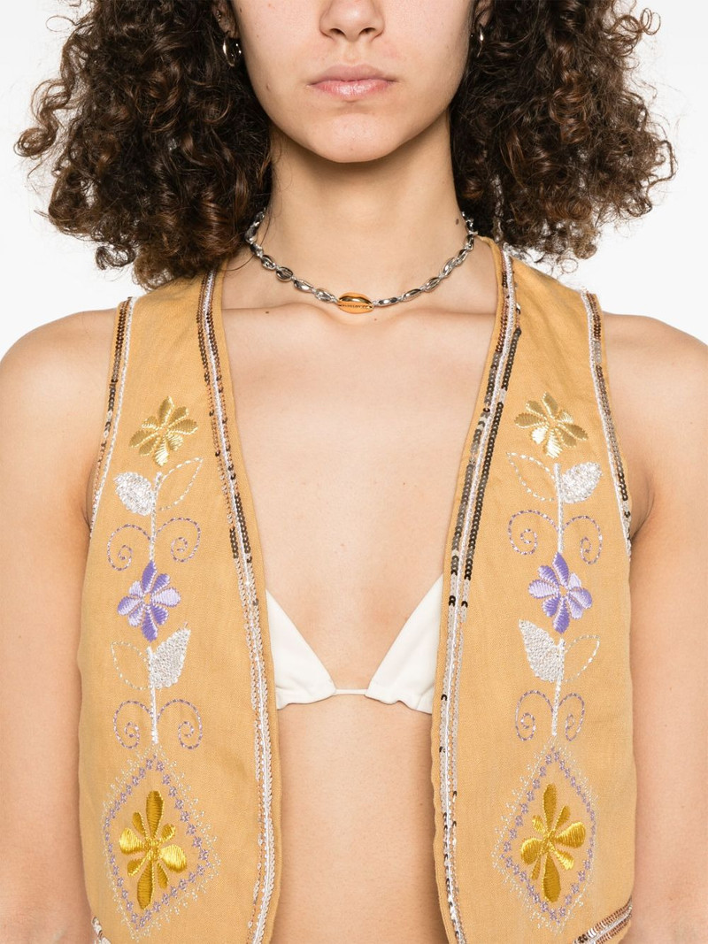 floral-embroidery gilet 5