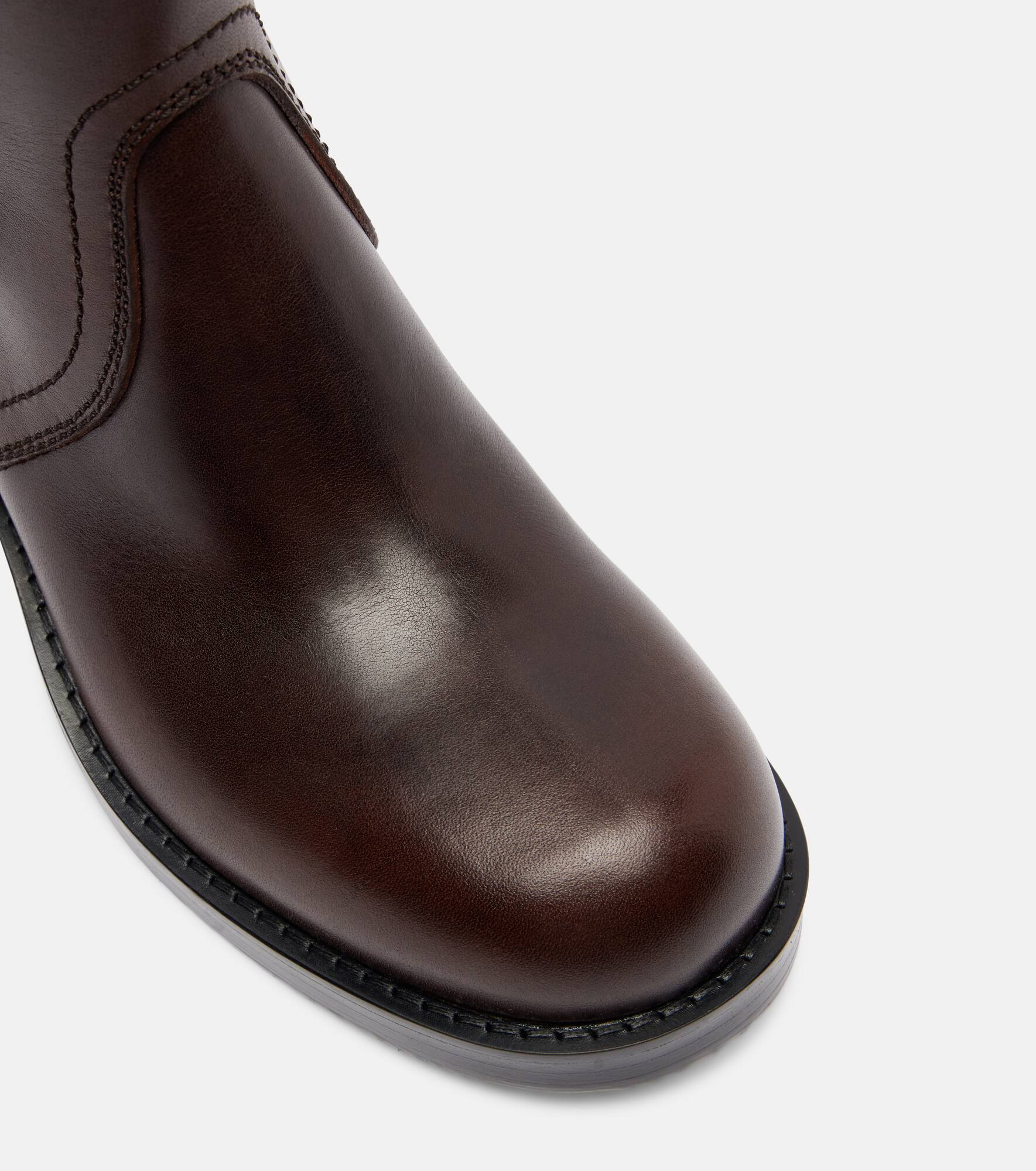 Leather biker boots - 5