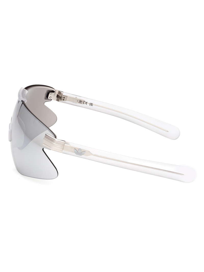 Men's Mirrored Shield Sunglasses - Silver Transparent 3