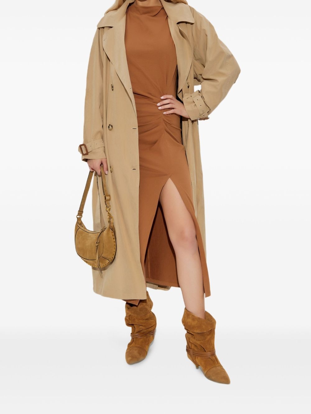 Nadela side-split draped midi dress - 2