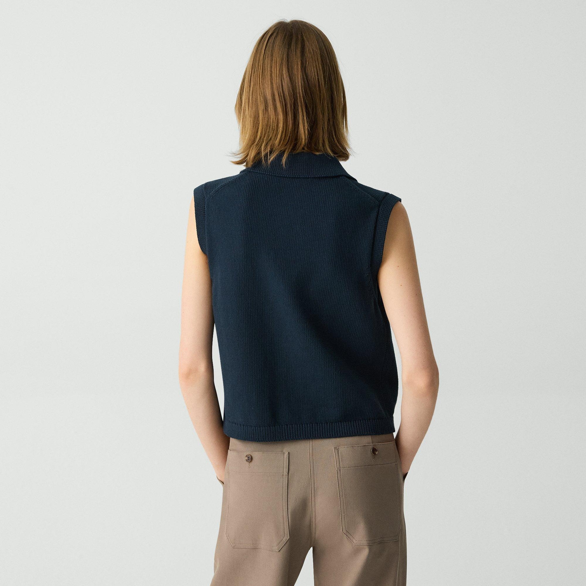 Zip-Up Vest in Rounded Cotton - 4