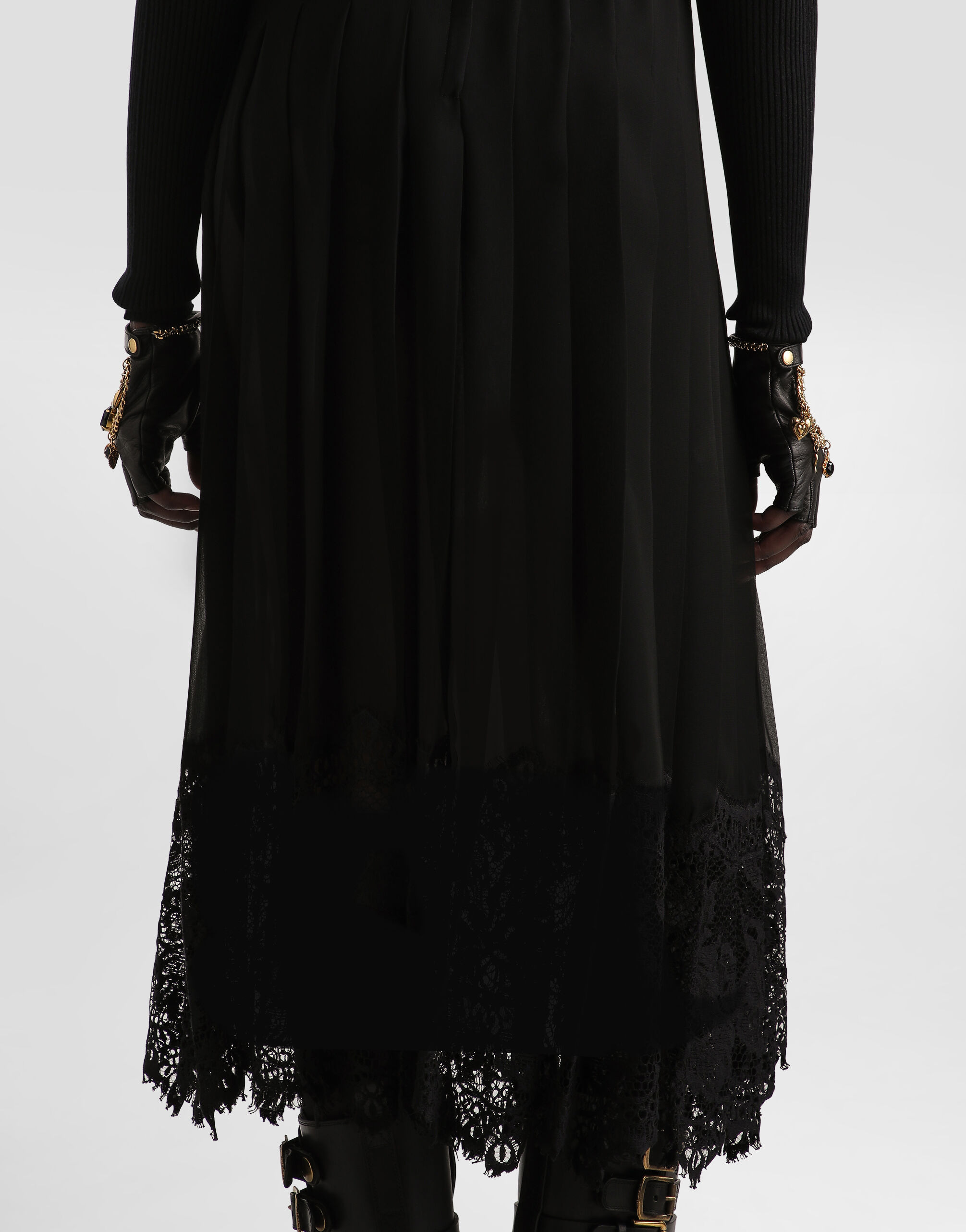 Pleated chiffon skirt - 5