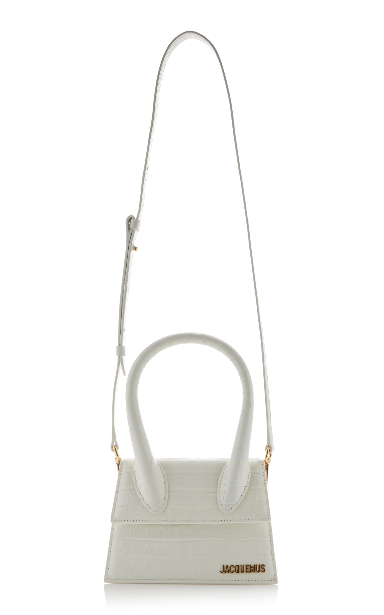 Le Chiquito Moyen Croc-Effect Leather Bag ivory - 5