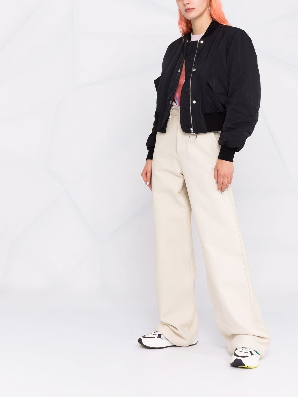 embroidered logo bomber jacket - 6