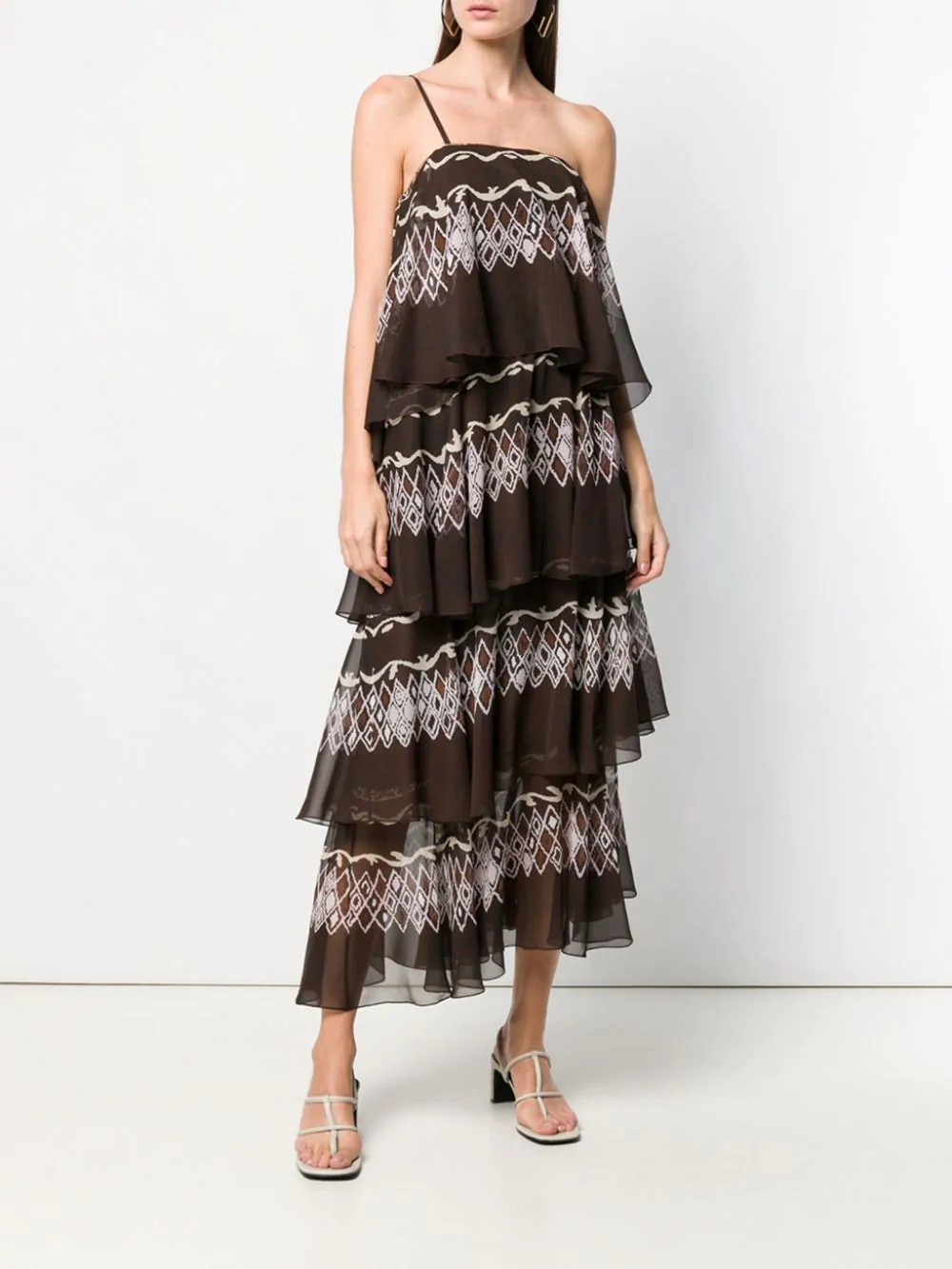 layered printed maxi dress - 2