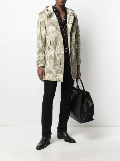 SAINT LAURENT leaf pattern hooded parka outlook