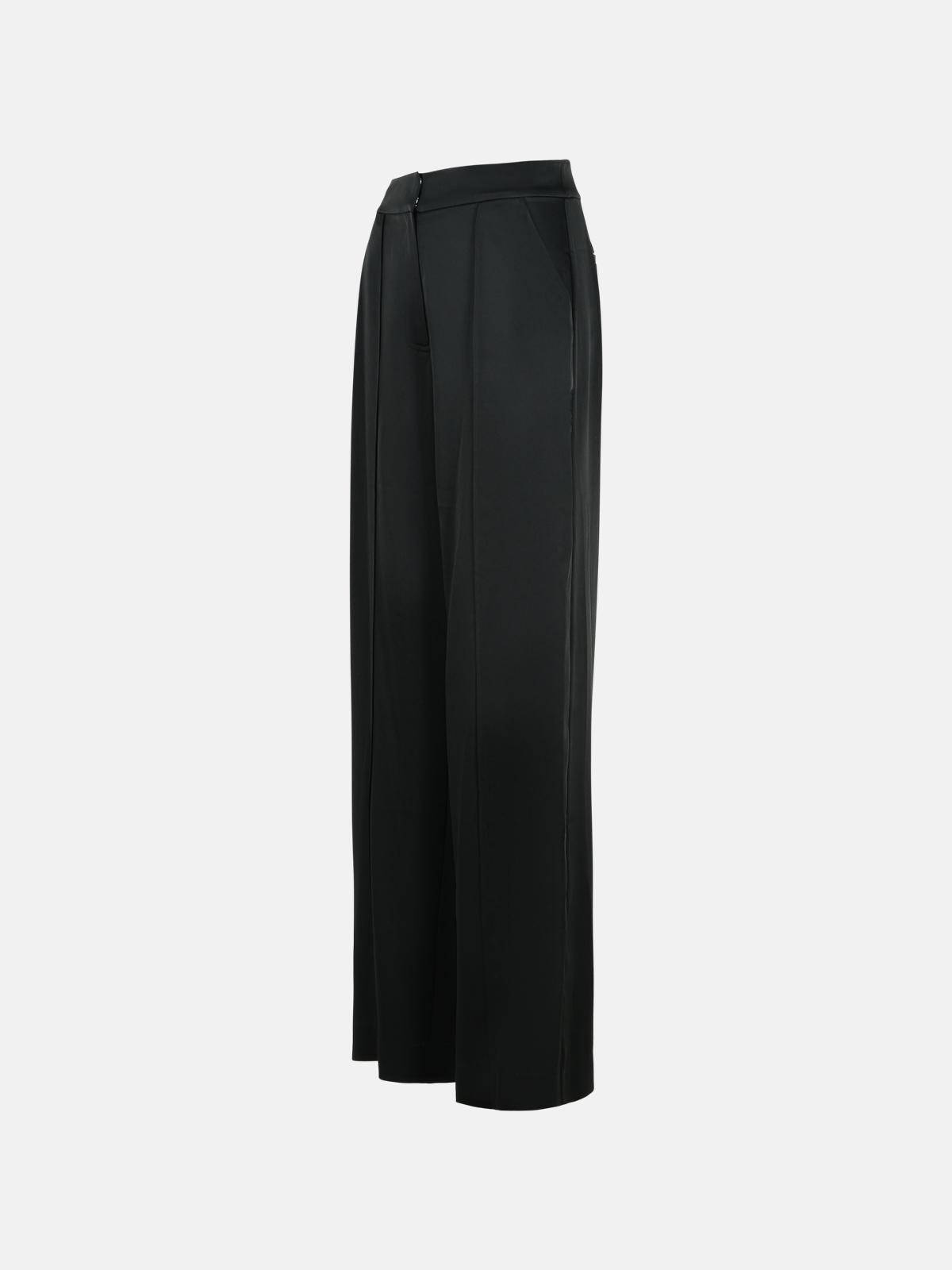 'KYRA' BLACK ACETATE BLEND PANTS - 2