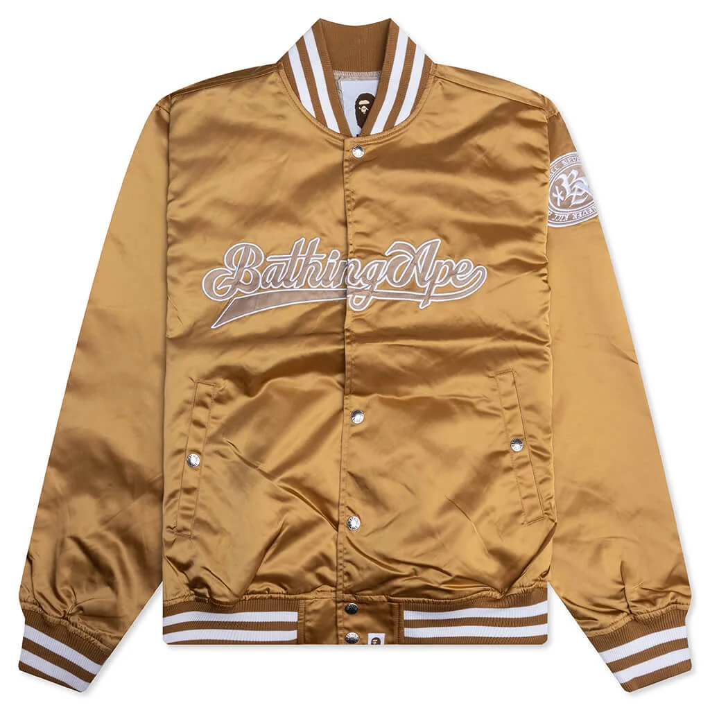 BASEBALL VARSITY JACKET - BEIGE - 1