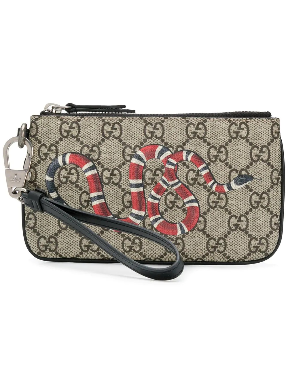 snake print GG Supreme card holder - 1