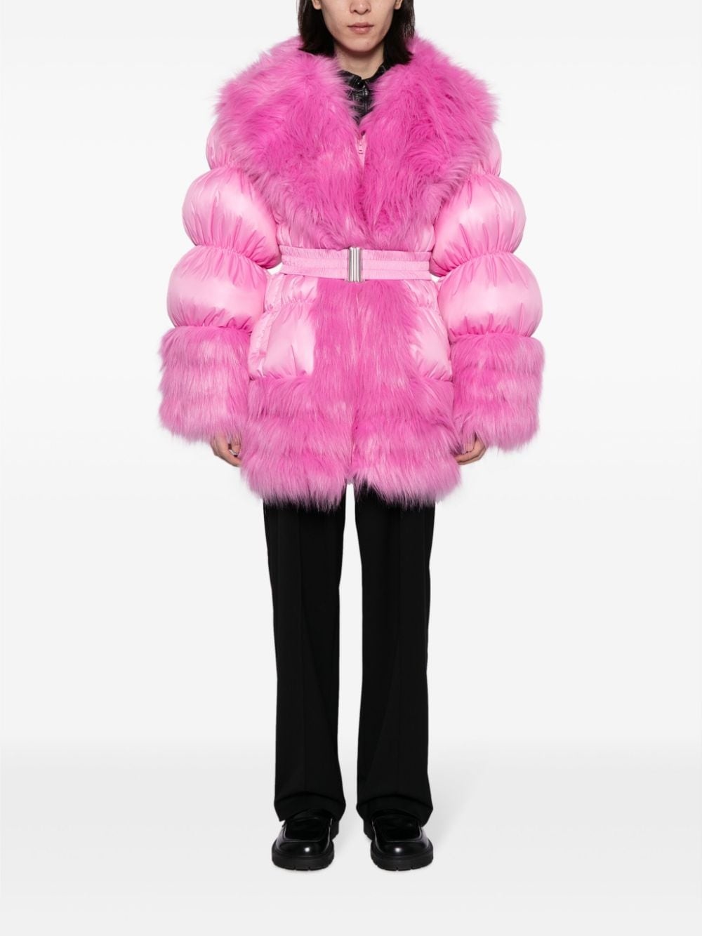 belted quilted puffer coat - 2