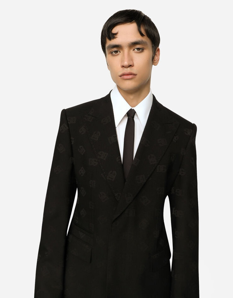 Single-breasted wool Sicilia-fit jacket with jacquard DG detailing 5