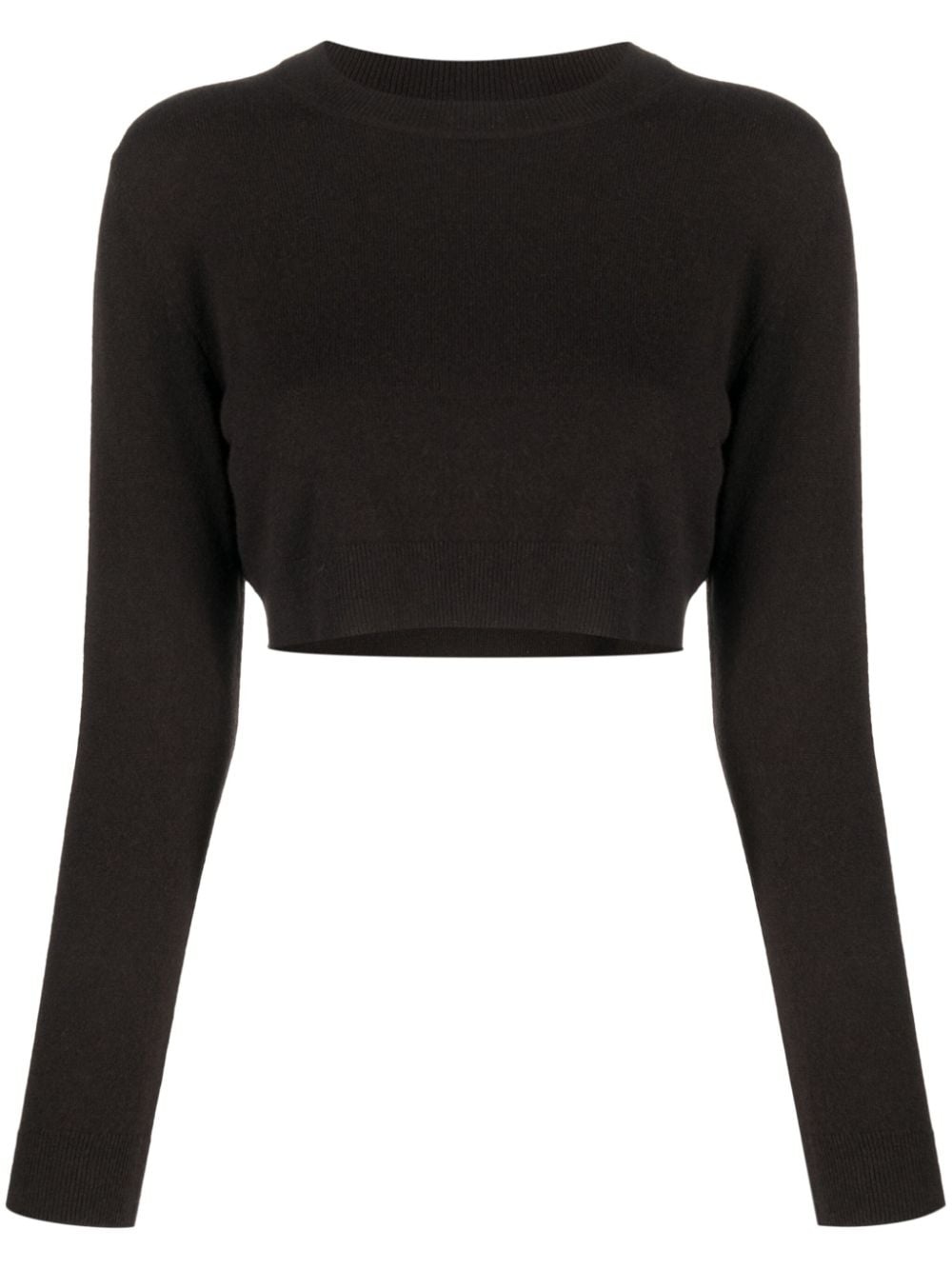 logo-embroidered cropped jumper - 1