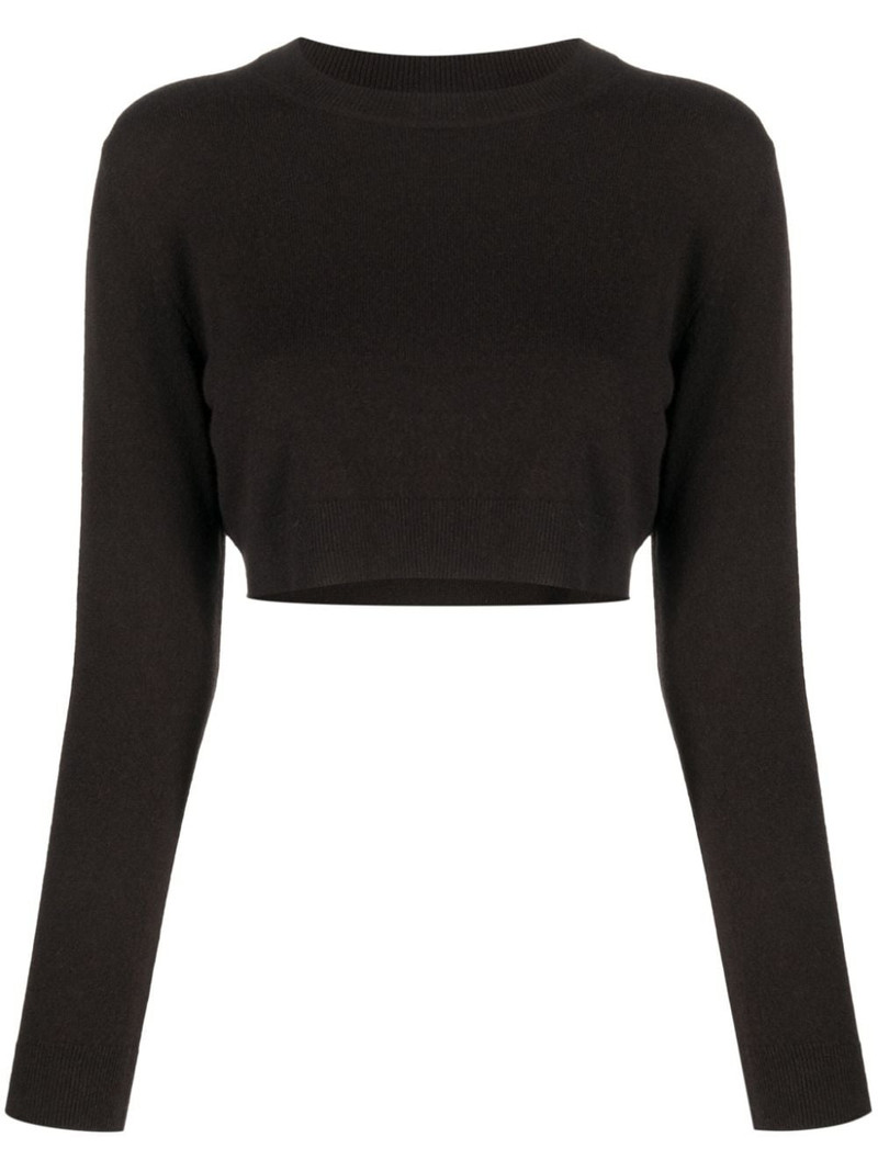 logo-embroidered cropped jumper 1
