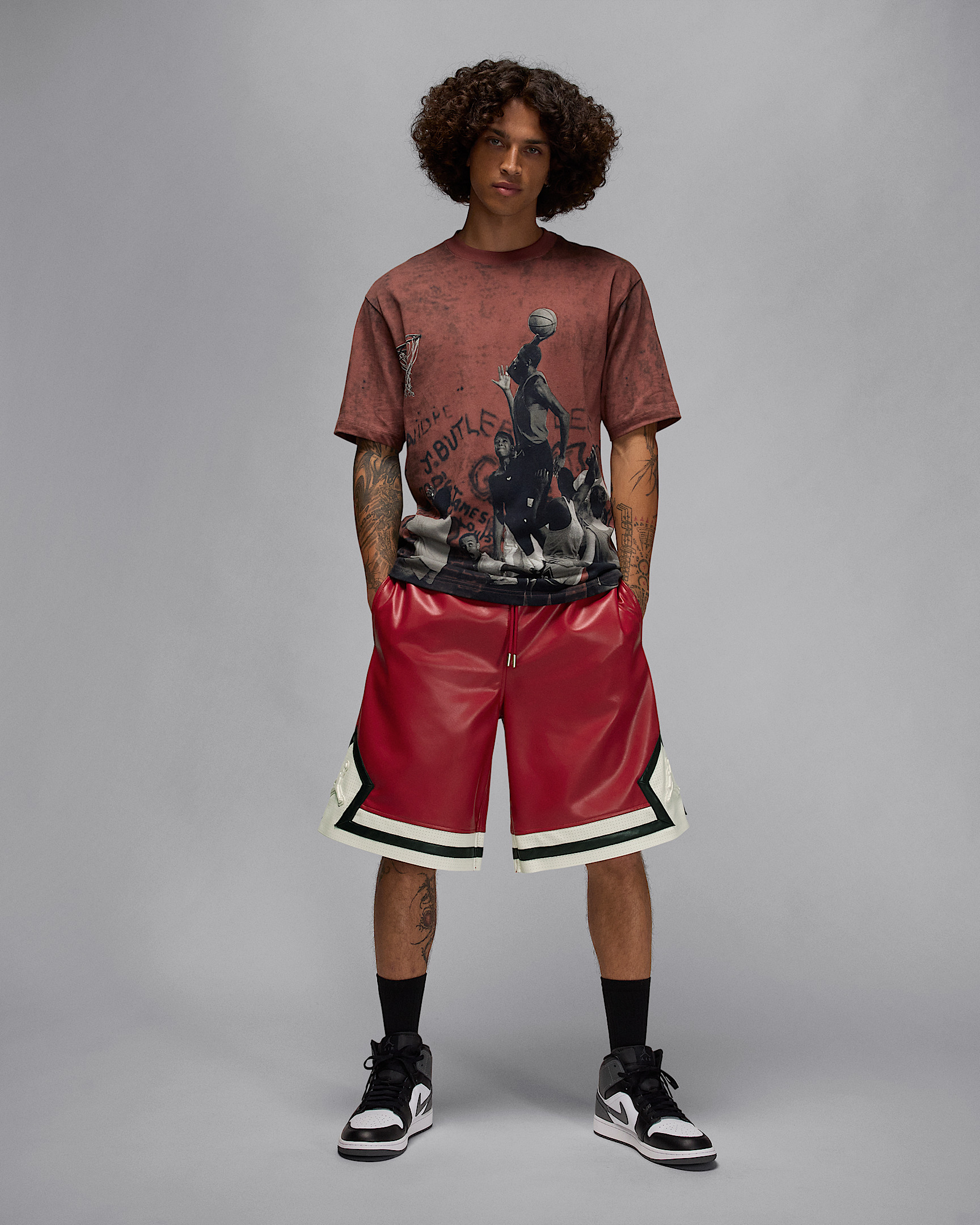 Air Jordan Men's Vegan Leather Shorts - 8