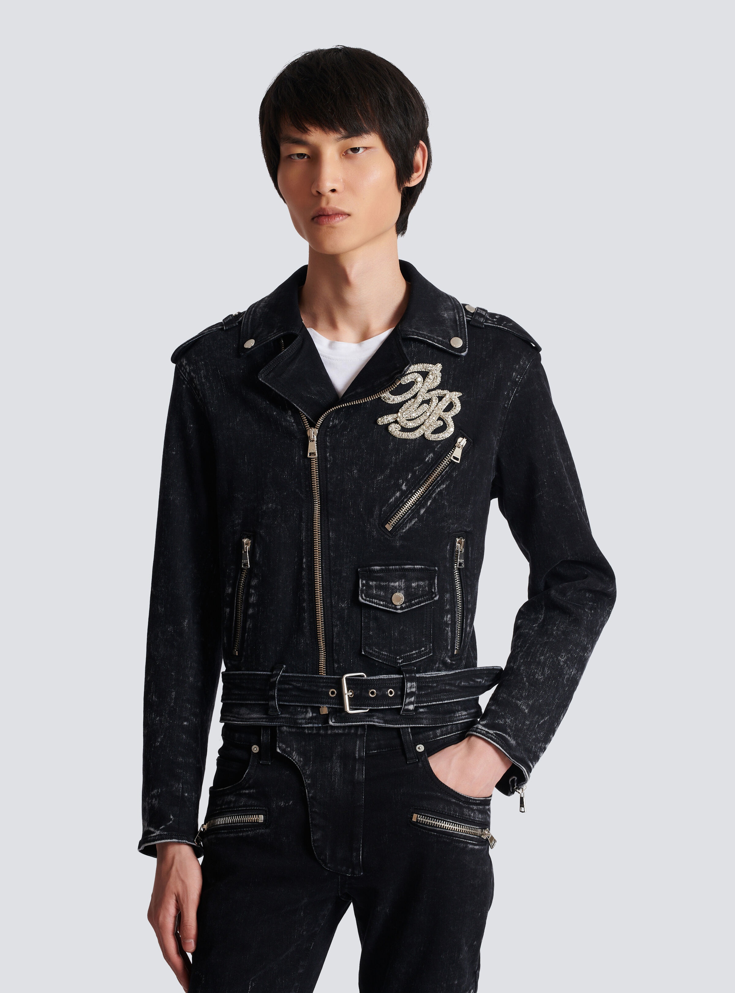 Denim biker jacket - 6