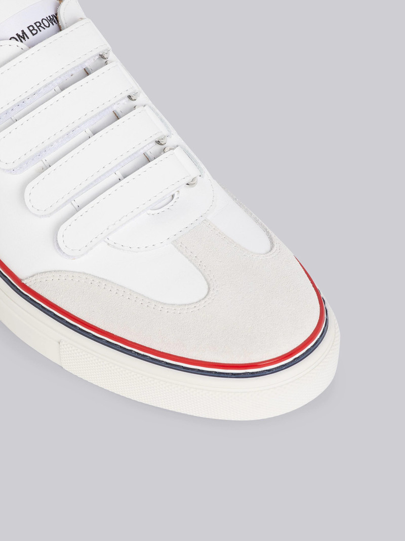 Thom Browne White Vitello Calfskin Velcro Low-top Trainer outlook