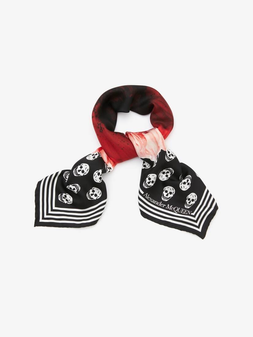 Paper Bloom Biker Skull Scarf in Black/pink - 2