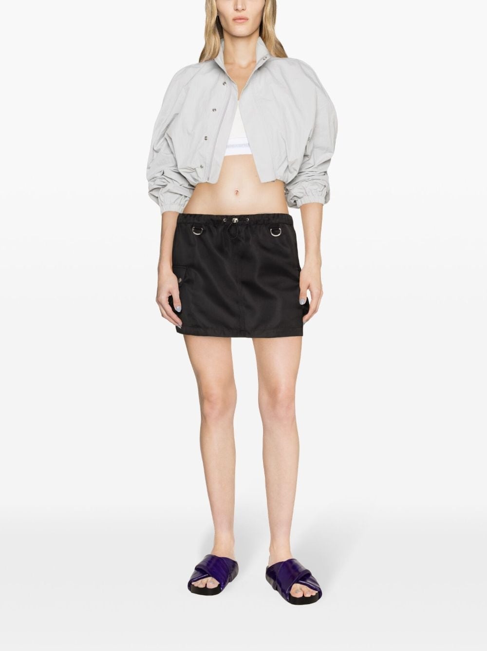 drawstring cargo miniskirt - 2