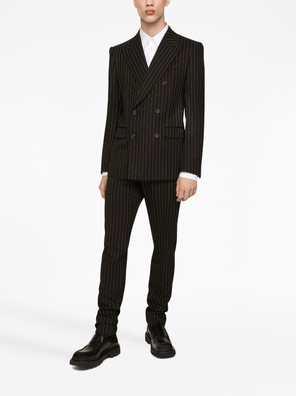 double-breasted pinstripe suit - 2