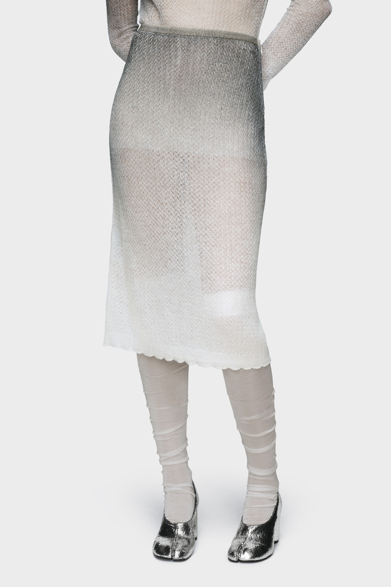 Maison Margiela Sheer knit midi skirt outlook