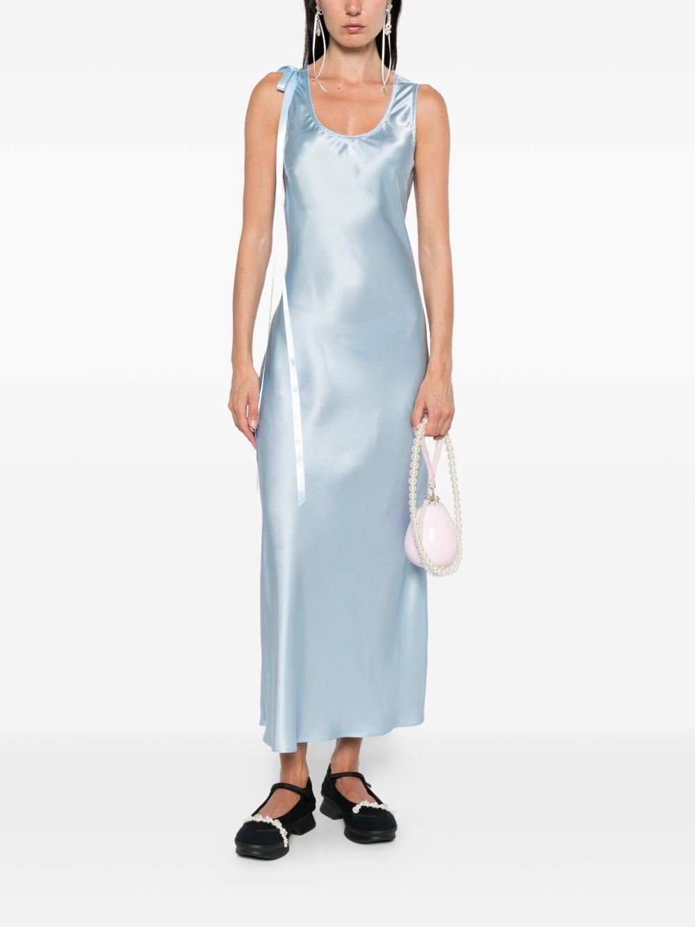 bow-detail silk dress - 2