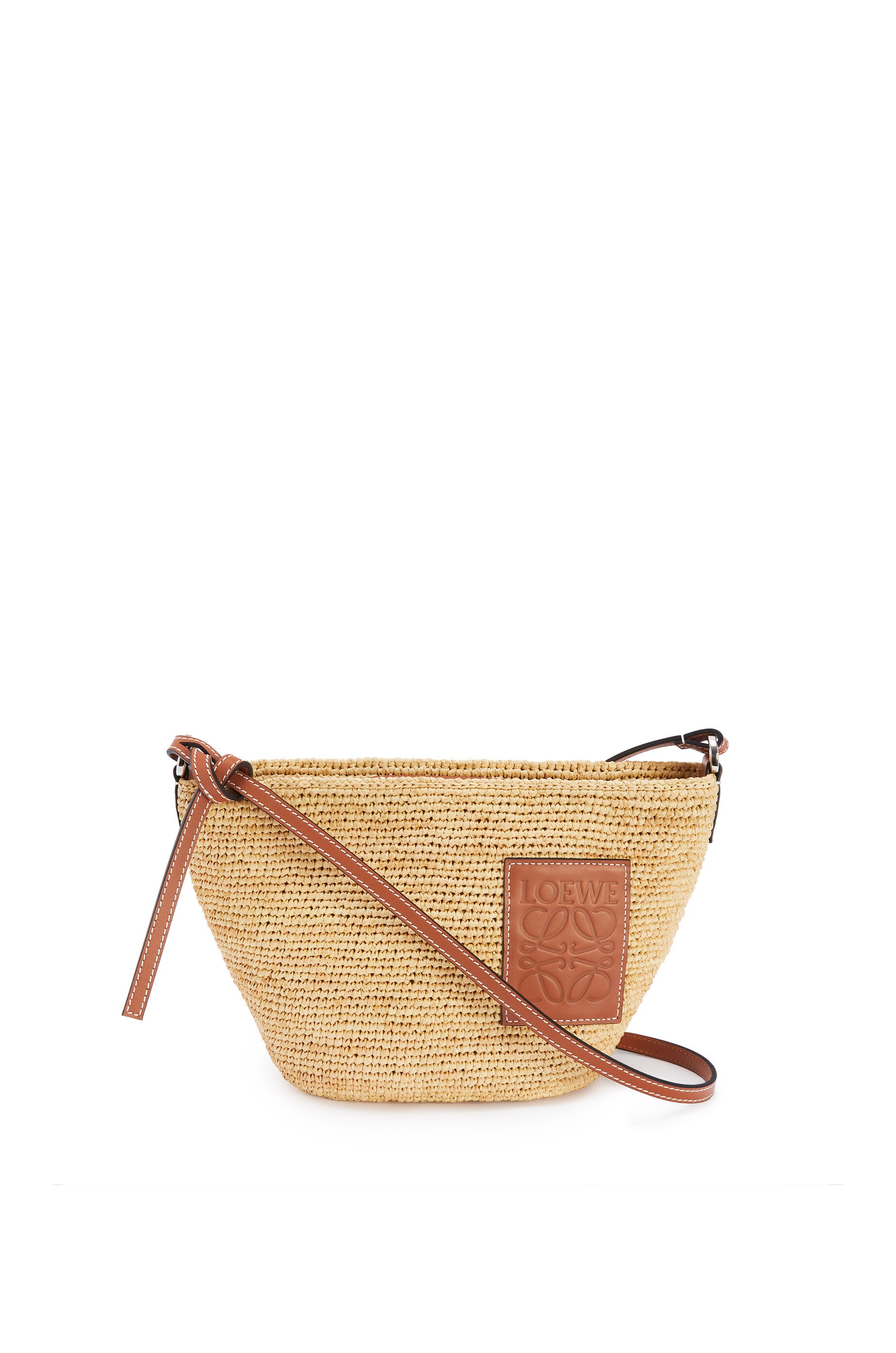 Pochette bag in raffia and calfskin - 1