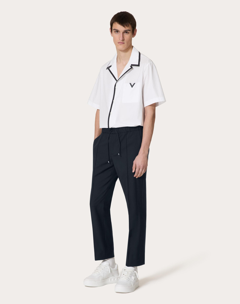Valentino COTTON POPLIN BOWLING SHIRT WITH RUBBERIZED V DETAIL outlook