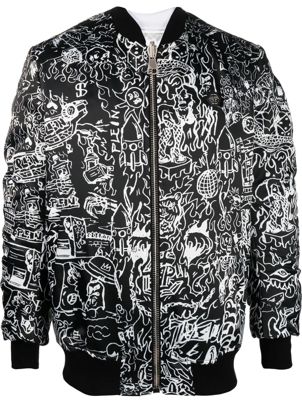 skull-print bomber jacket - 1