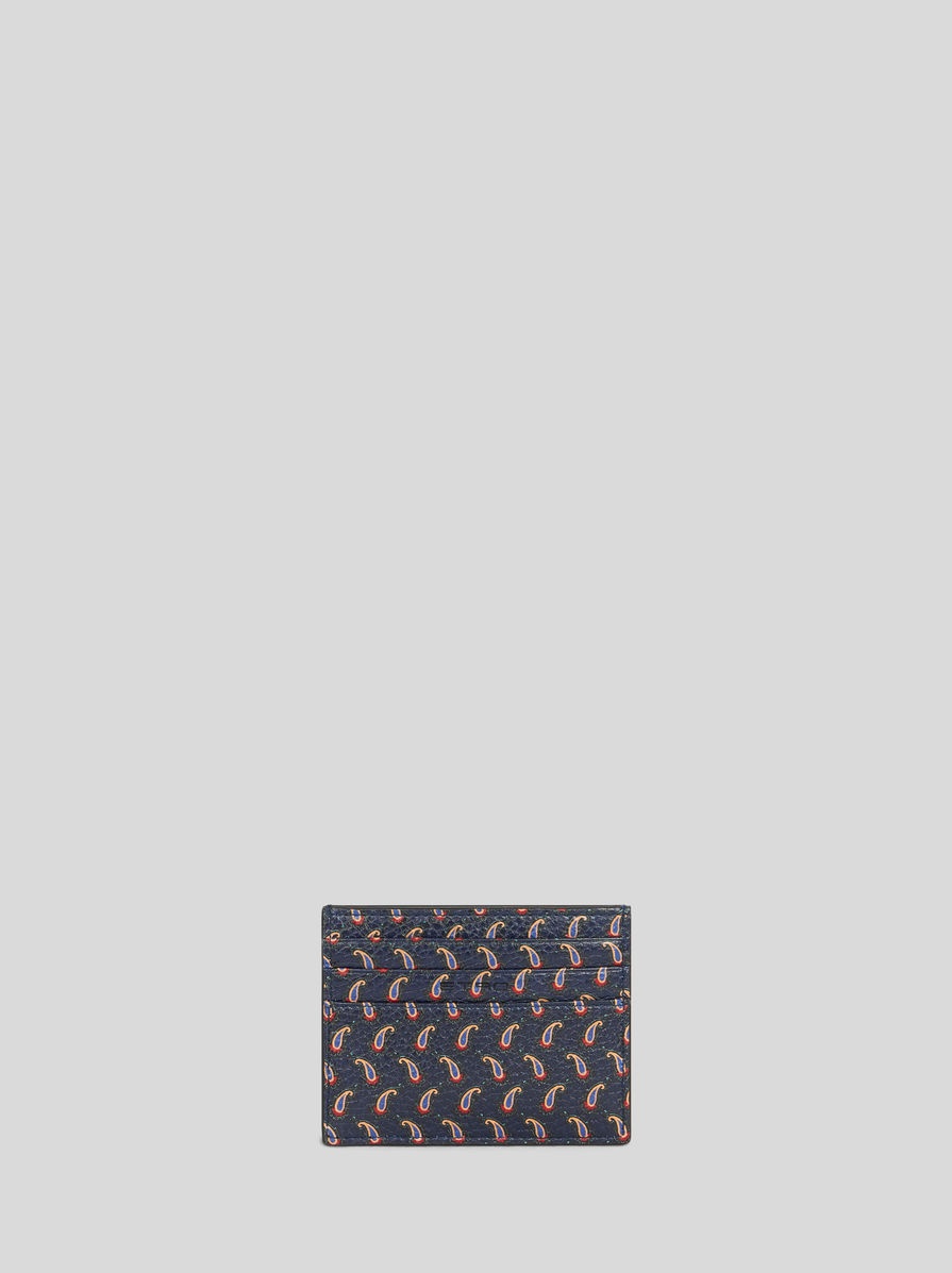 MICRO PAISLEY LEATHER CARD HOLDER WITH PEGASO - 2