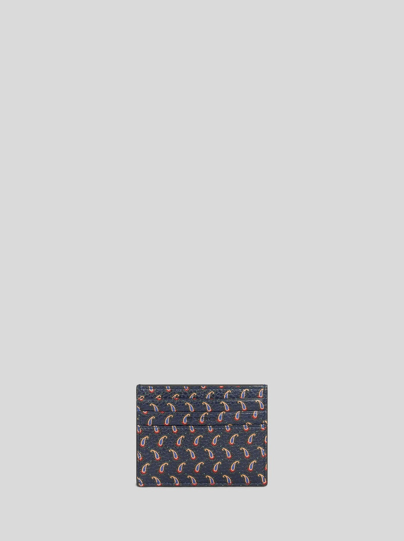 Etro MICRO PAISLEY LEATHER CARD HOLDER WITH PEGASO outlook