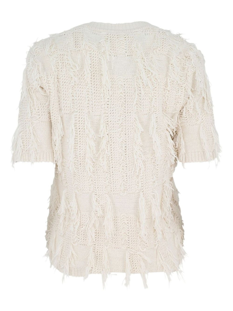 ULLA JOHNSON fringed knit top outlook