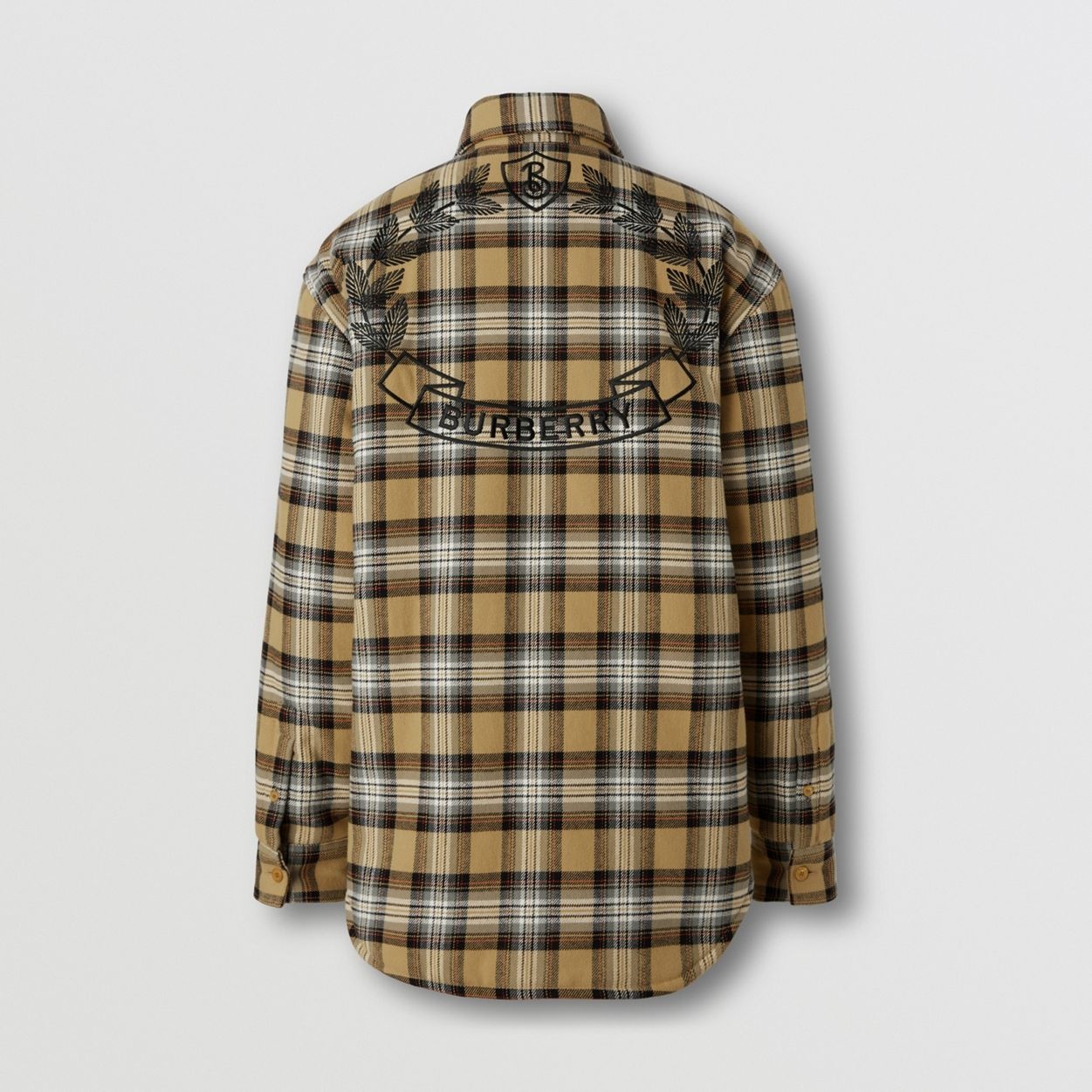 Embroidered Oak Leaf Crest Cotton Shirt - 2