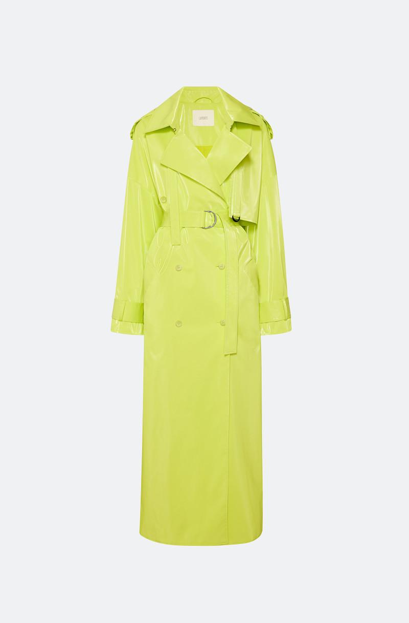 Vinyl Double Breasted Trench 1