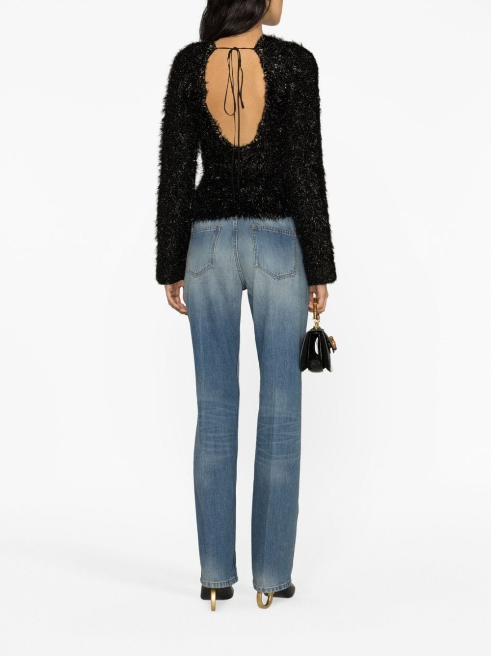 faux-fur open-back jumper - 2