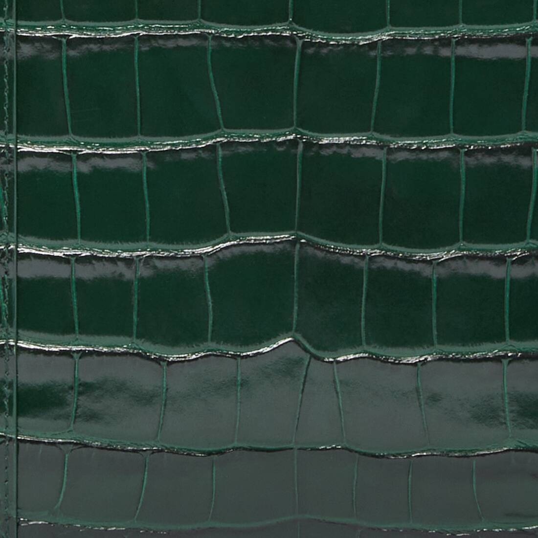 Women's Hourglass Gusset Pouch Crocodile Embossed  in Forest Green - 6